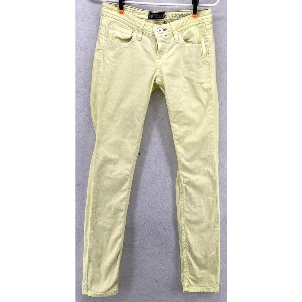 Volcom Jeans Womens Size 3 Pastel Yellow Skinny Low Rise Underground Denim